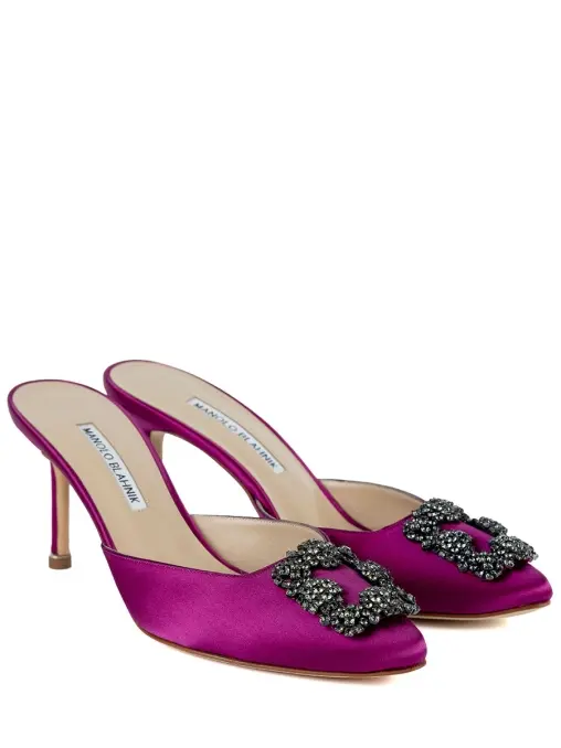Мюли шелковые MANOLO BLAHNIK