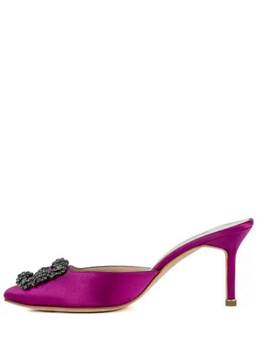 Мюли шелковые MANOLO BLAHNIK