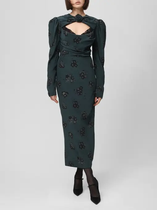 Платье шелковое ROSES AND LACE