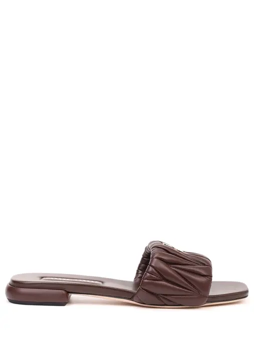 Шлепанцы кожаные MIU MIU