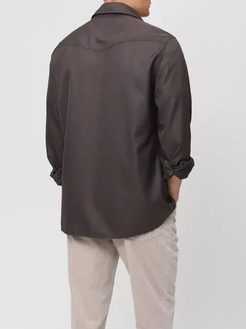 Рубашка Regular Fit хлопковая BRUNELLO CUCINELLI