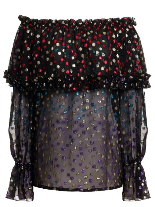 Блуза шелковая SAINT LAURENT
