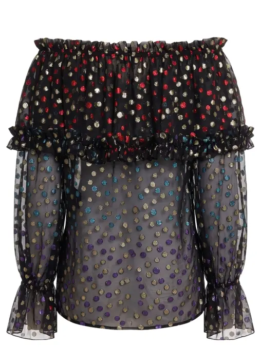 Блуза шелковая SAINT LAURENT
