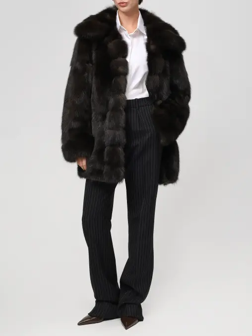 Шуба соболиная двусторонняя BLACK SABLE