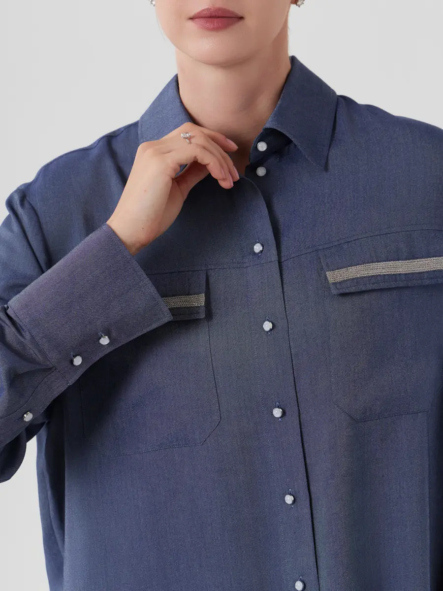 Блуза женская синий джинс