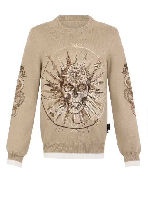 Джемпер из шерсти и хлопка PHILIPP PLEIN