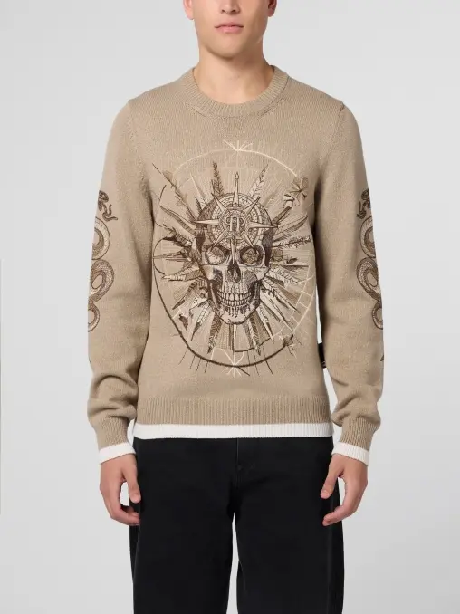 Джемпер из шерсти и хлопка PHILIPP PLEIN