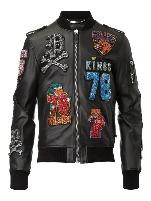 Бомбер кожаный PHILIPP PLEIN