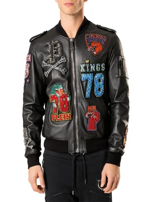 Бомбер кожаный PHILIPP PLEIN