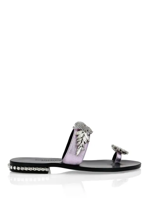 Шлепанцы кожаные PHILIPP PLEIN