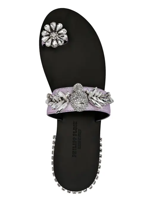 Шлепанцы кожаные PHILIPP PLEIN