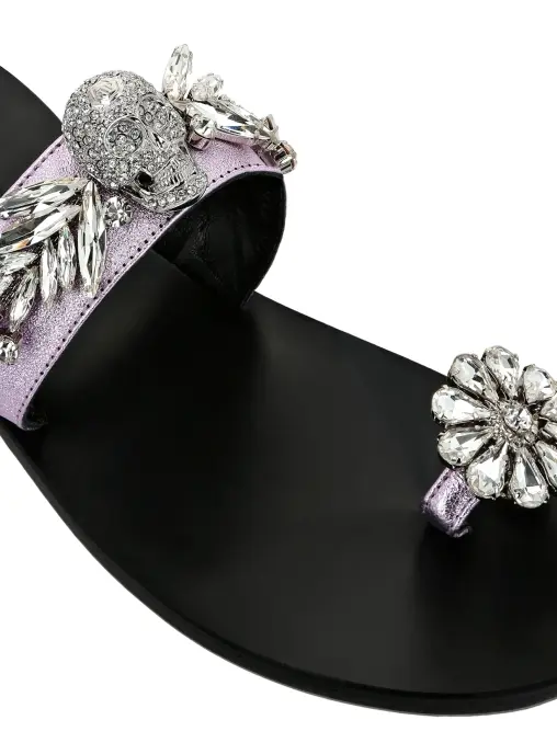 Шлепанцы кожаные PHILIPP PLEIN