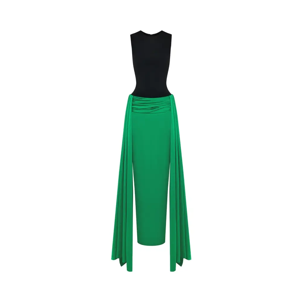 Платье из сатина и бифлекса