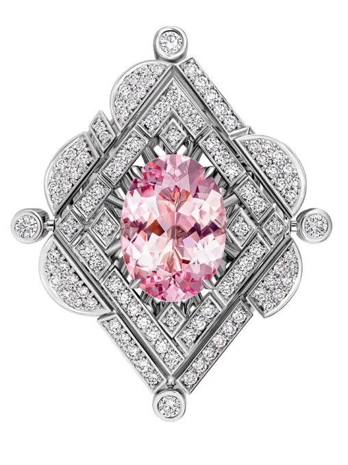 Кольцо из белого золота с морганитом и бриллиантами CHAMOVSKIKH JEWELLERY HOUSE