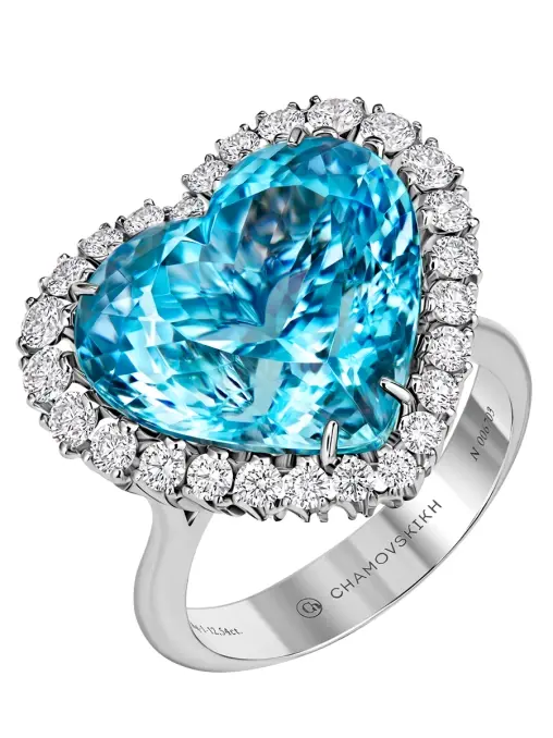 Кольцо с аквамарином и бриллиантами CHAMOVSKIKH JEWELLERY HOUSE