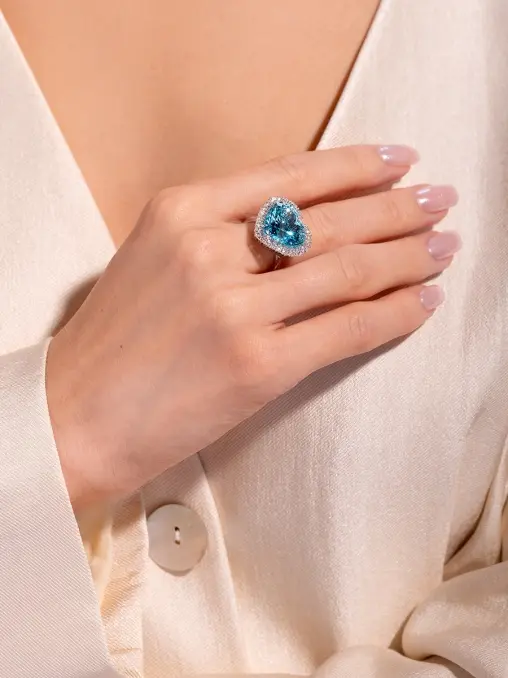Кольцо с аквамарином и бриллиантами CHAMOVSKIKH JEWELLERY HOUSE