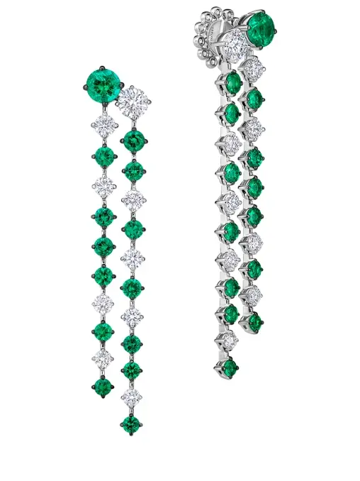 Серьги с изумрудами и бриллиантами CHAMOVSKIKH JEWELLERY HOUSE