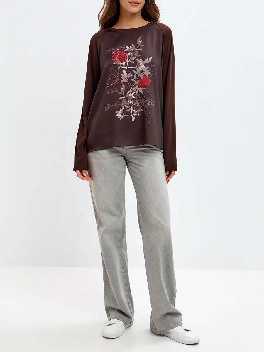 Лонгслив из вискозы Архитектура граната
