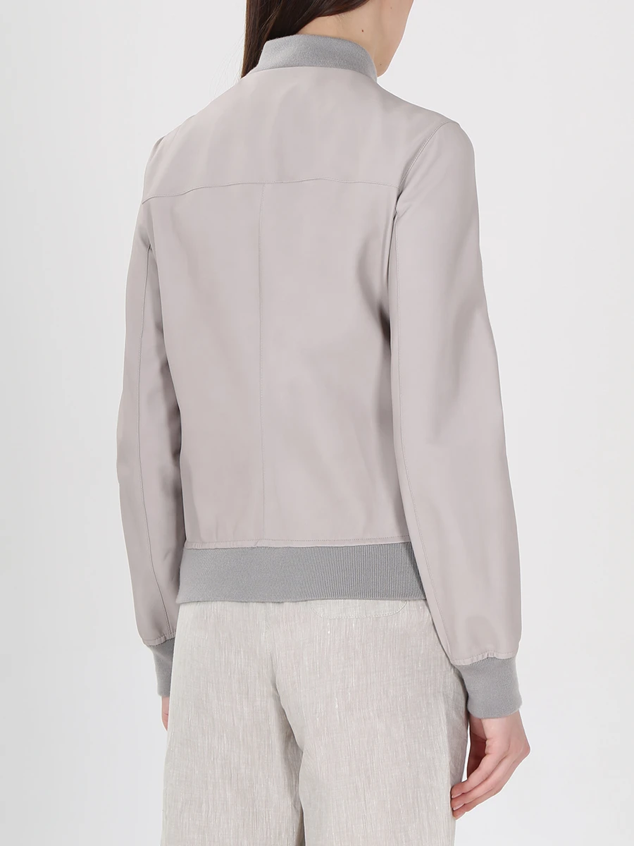 Кожаная куртка-бомбер