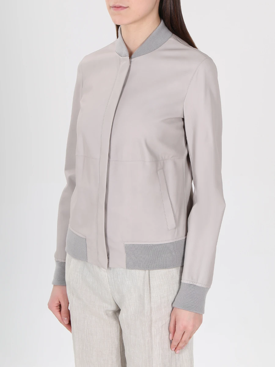 Кожаная куртка-бомбер