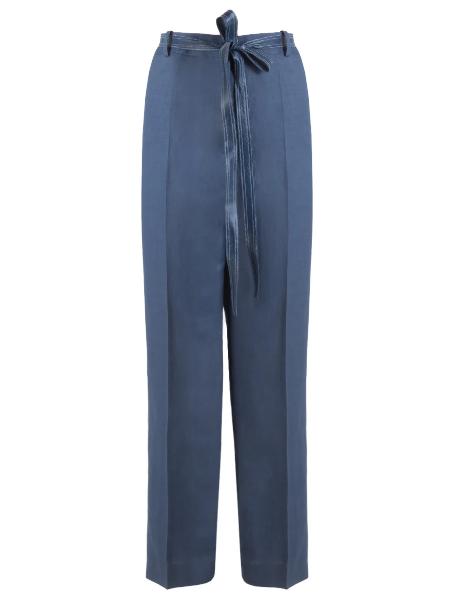 Льняные брюки с поясом