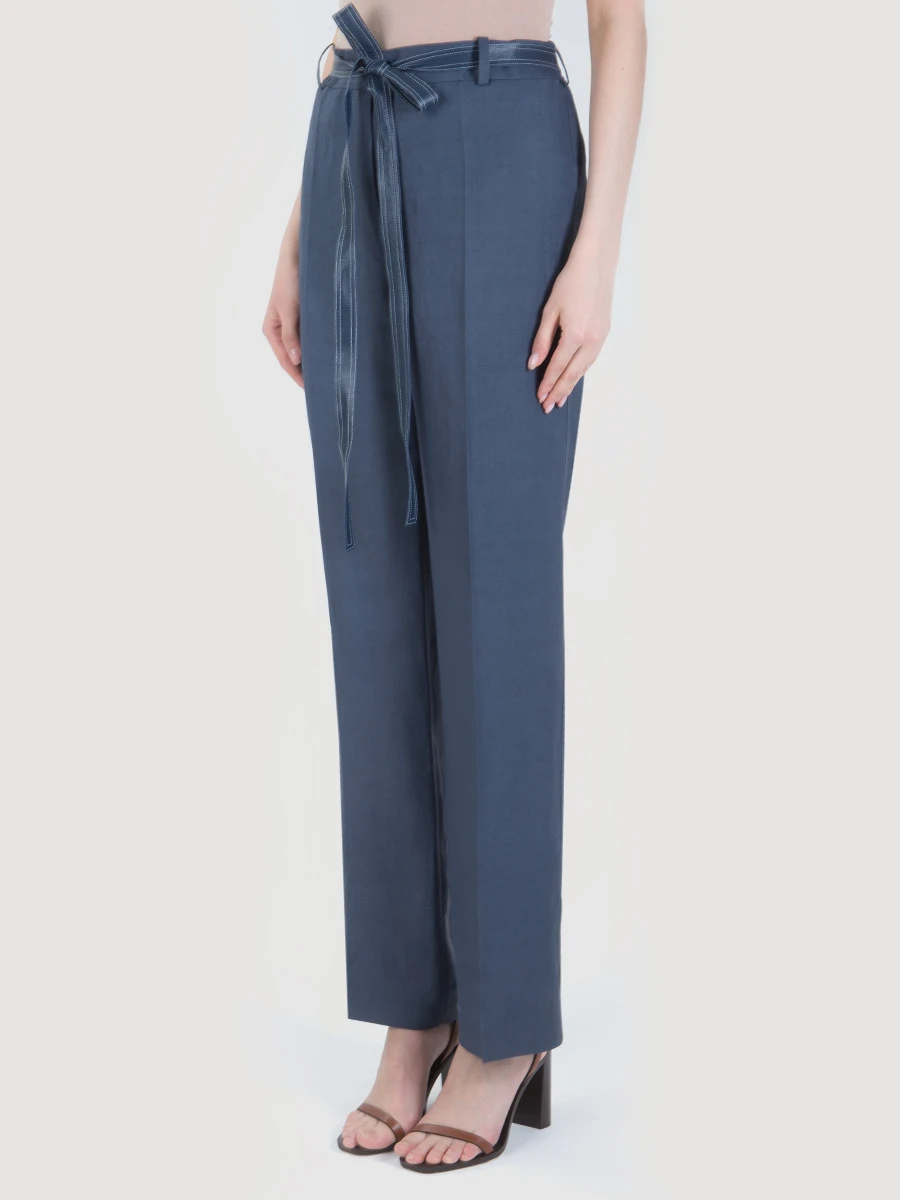 Льняные брюки с поясом