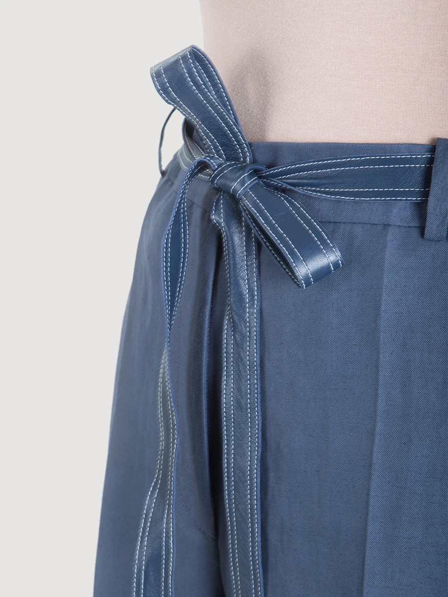 Льняные брюки с поясом