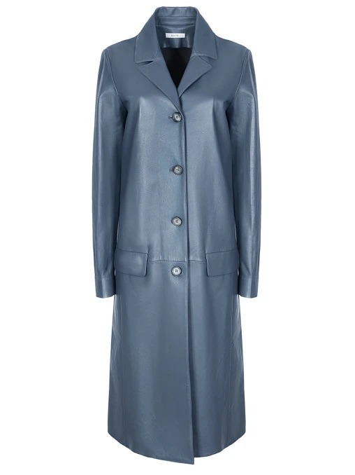 Плащ кожаный длины миди CELINE