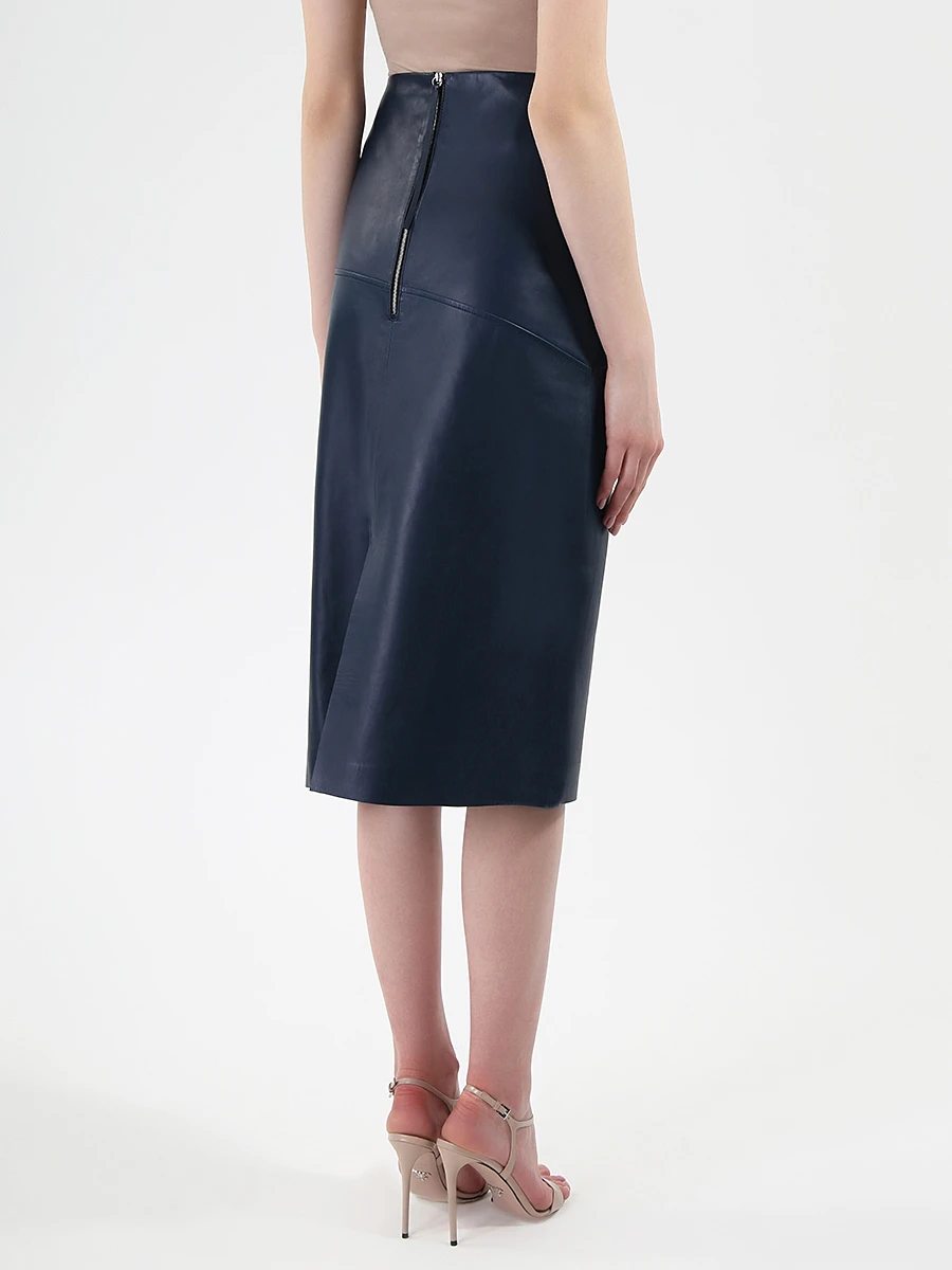 Юбка-миди кожаная