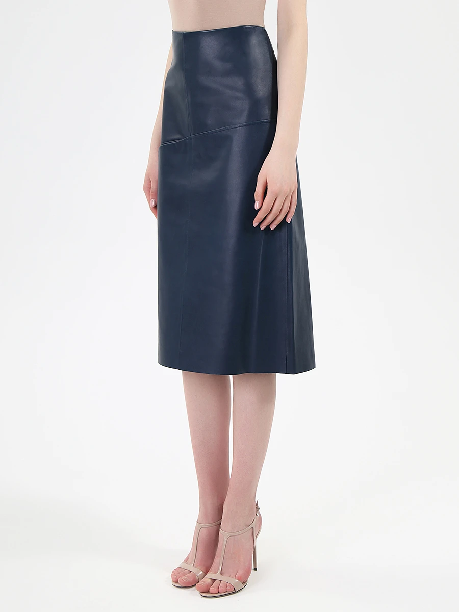 Юбка-миди кожаная
