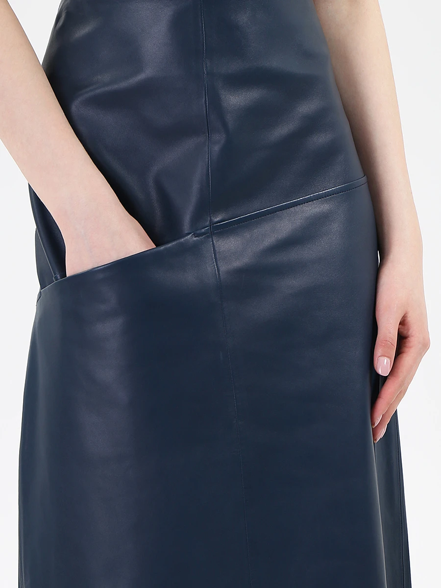 Юбка-миди кожаная