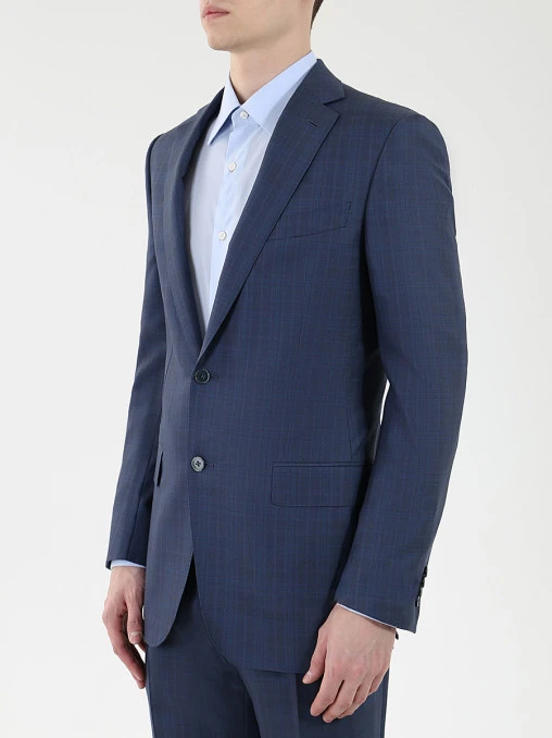 Шерстяной костюм в клетку ZEGNA
