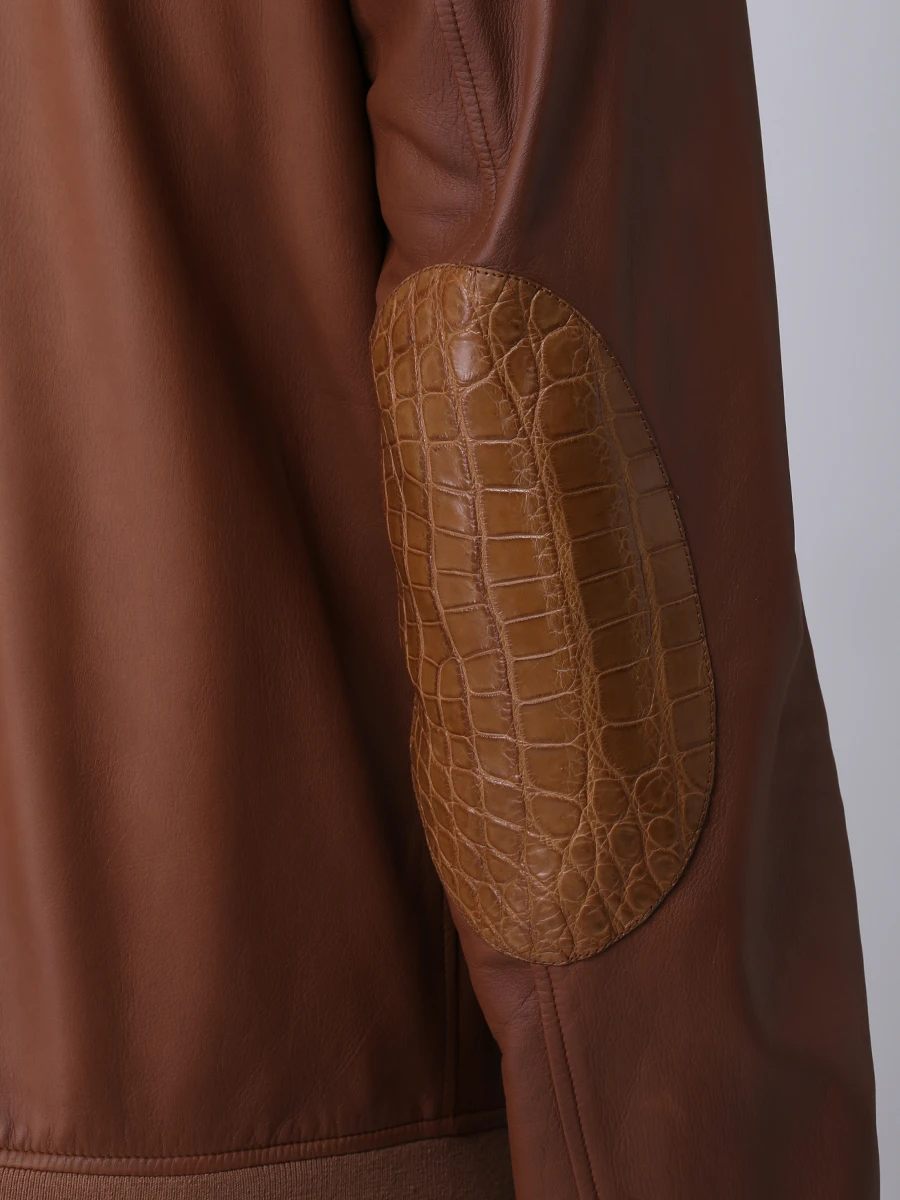 Куртка со вставками из кожи рептилии