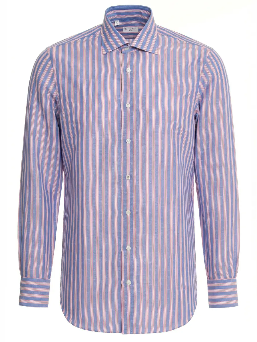 Рубашка Regular Fit из хлопка и льна