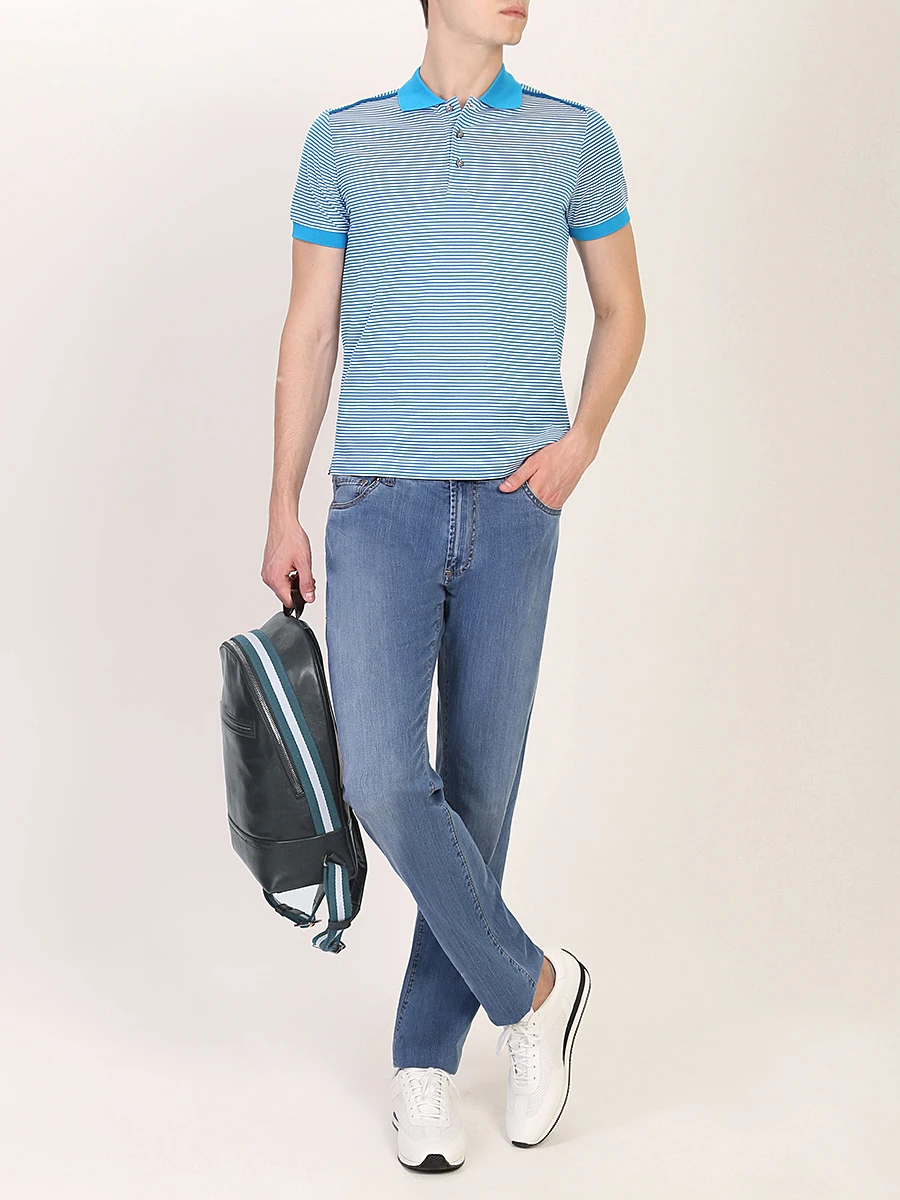 Хлопковые джинсы прямого кроя