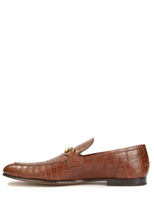 Лоферы из кожи крокодила GUCCI