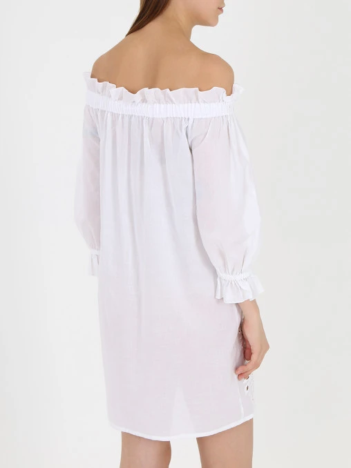 Туника хлопковая с рюшами ERMANNO SCERVINO