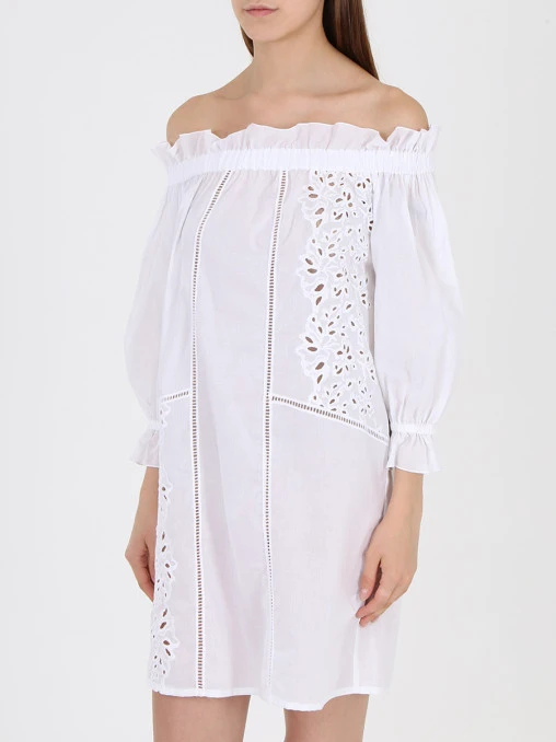 Туника хлопковая с рюшами ERMANNO SCERVINO
