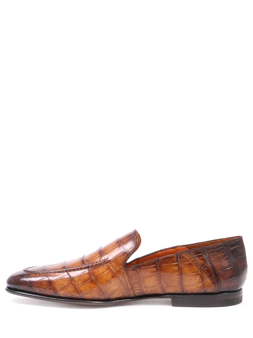 Лоферы из кожи аллигатора SANTONI