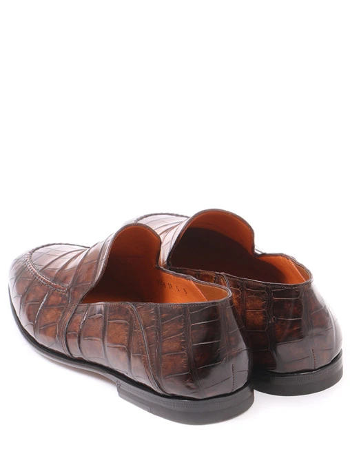 Лоферы из кожи аллигатора SANTONI