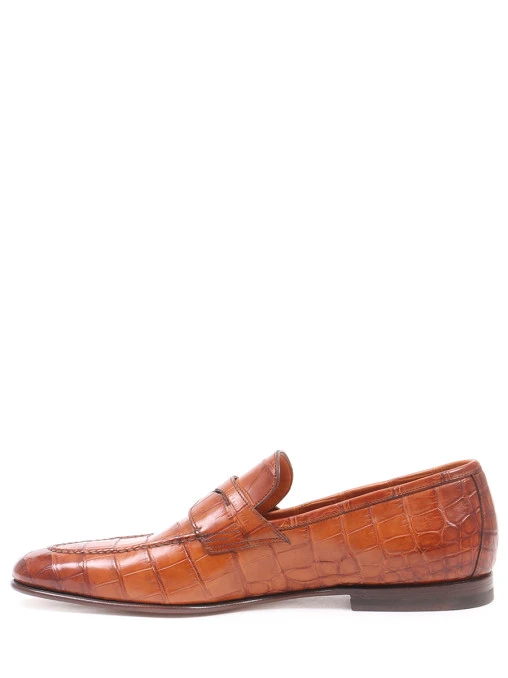 Лоферы из кожи аллигатора SANTONI