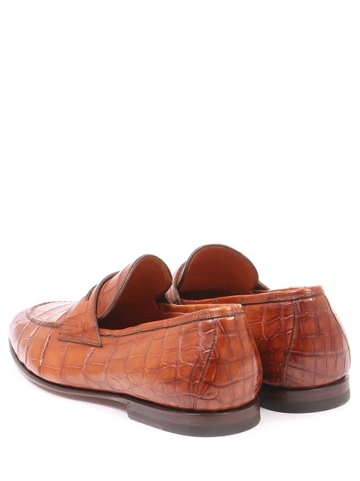 Лоферы из кожи аллигатора SANTONI