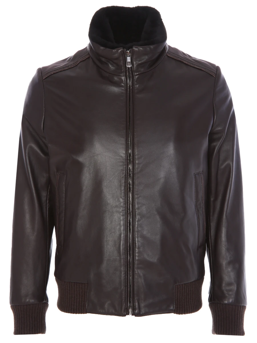 Кожаная куртка с мехом нутрии