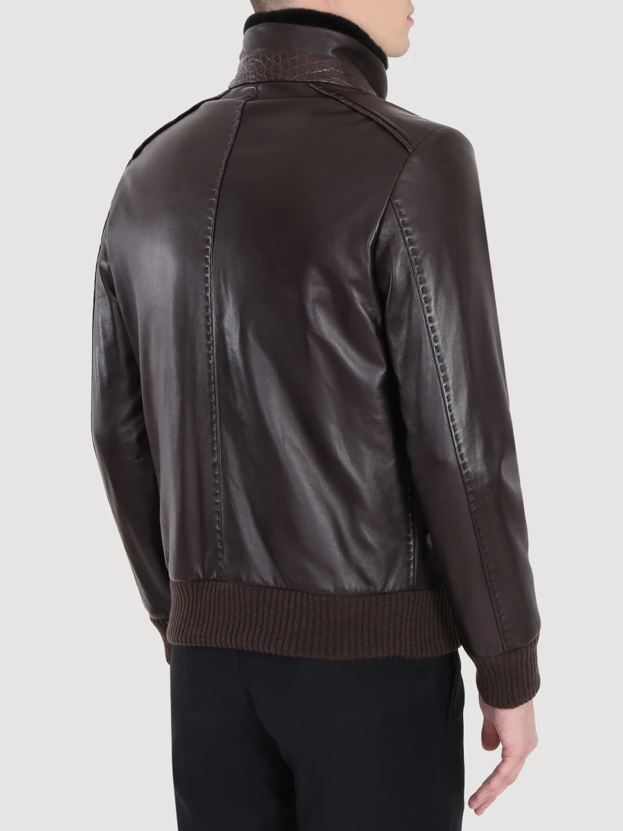 Кожаная куртка с мехом нутрии