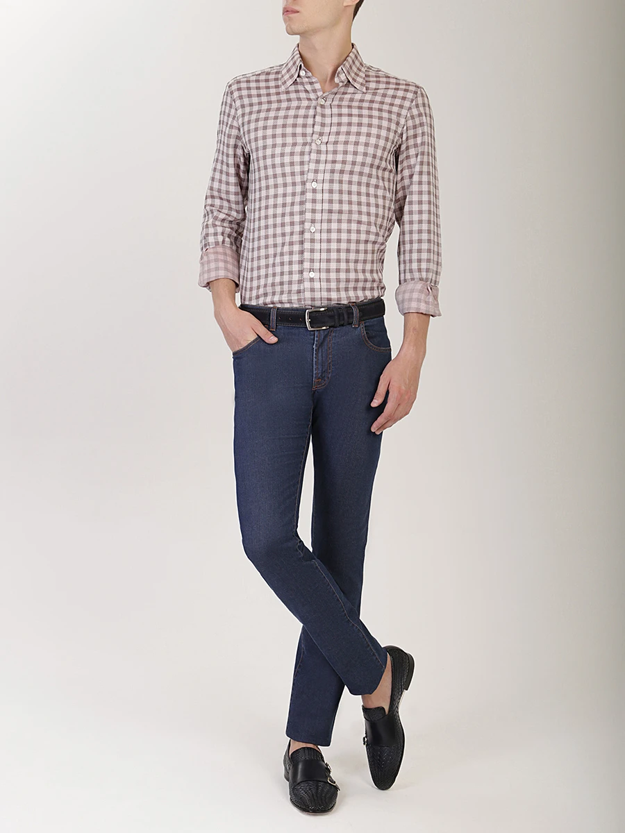 Джинсы прямого кроя хлопковые