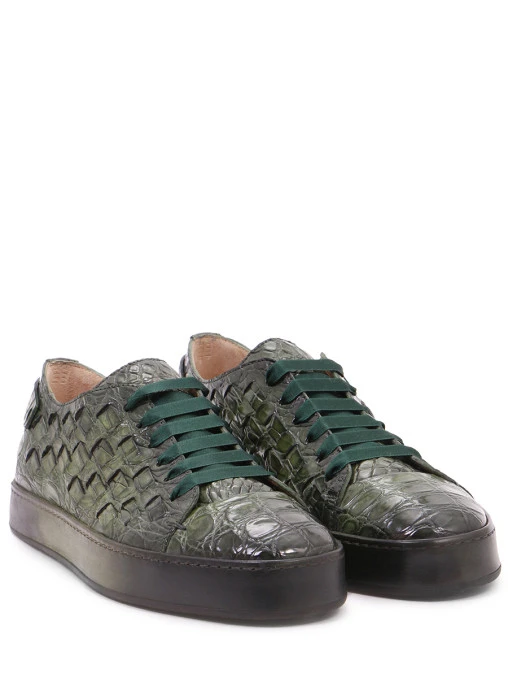 Кеды из кожи каймана SANTONI