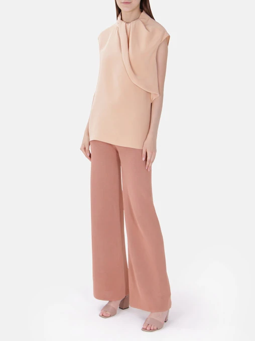 Шелковый топ с драпировкой CELINE