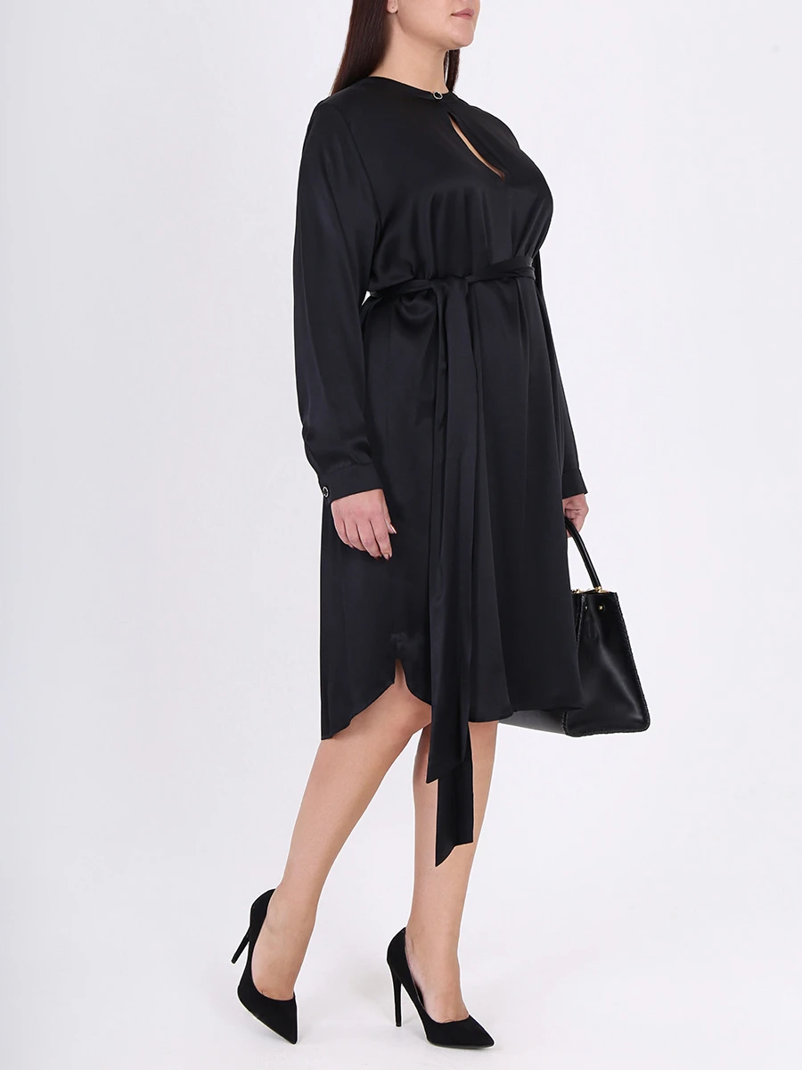 Шелковое платье-миди с поясом