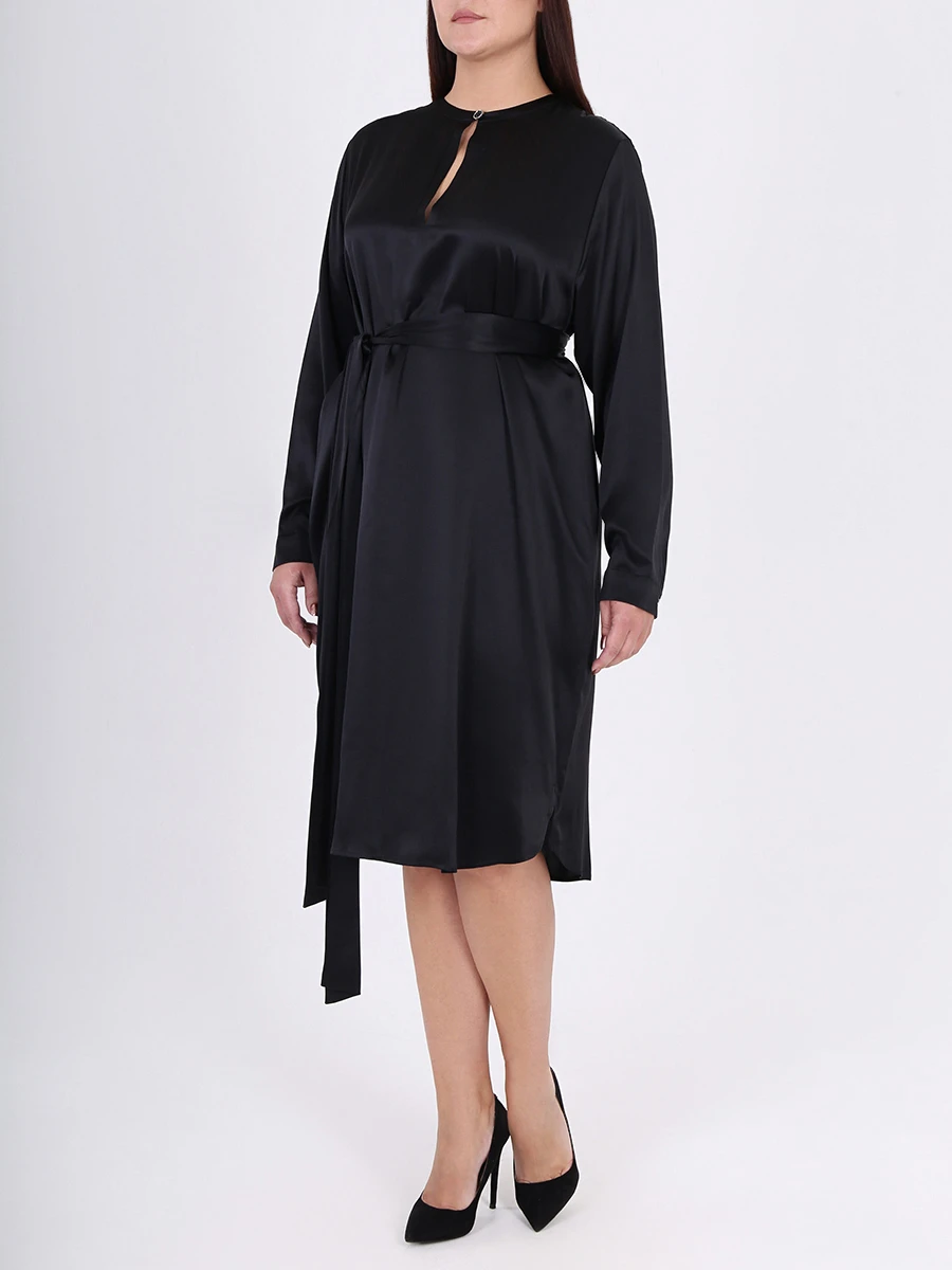 Шелковое платье-миди с поясом
