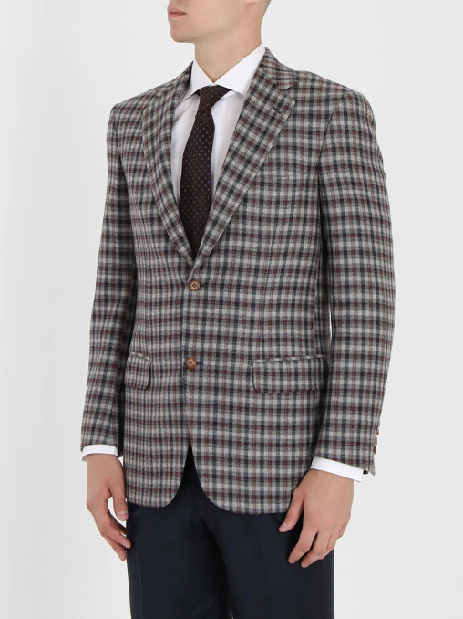 Кашемировый пиджак в клетку BRIONI